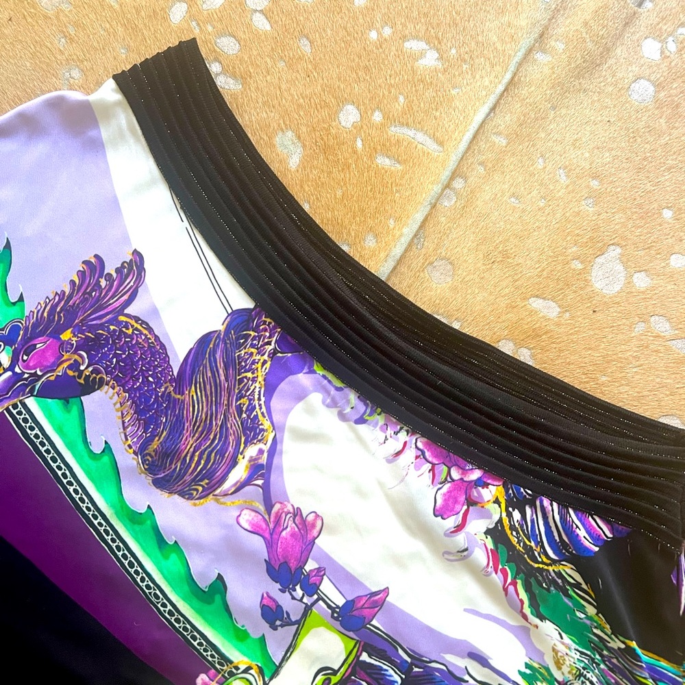 Dramatic Roberto Cavalli One Shoulder Kimono Slee… - image 3